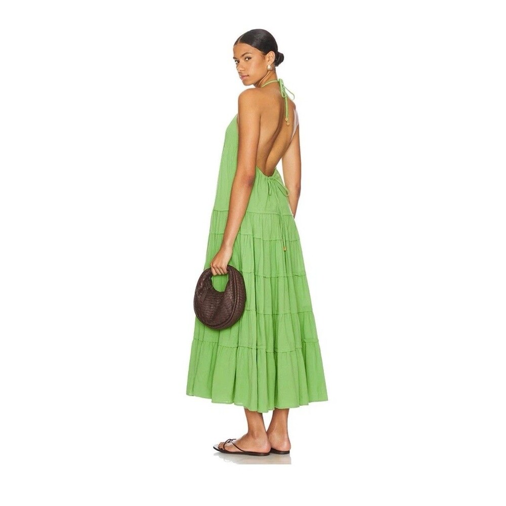 Revolve x Free People Somewhere Sunny Maxi Dress XS in Kiwi Green Boho NWOT New